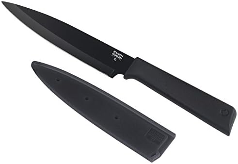 KUHN RIKON Colori+ Non-Stick Utility Knife with Safety Sheath, 23 cm, Grey
