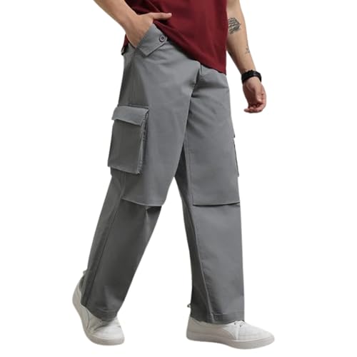 Image of Nobero Oversized Cargo Pants for Men | Oversized Fit | Multiple Cargo Pockets | Elasticated Waist | Casual & Utility Wear
