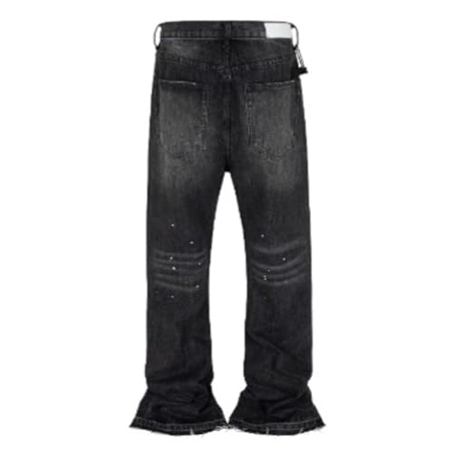 Streetwear Jeans Men Vintage Wide Leg Denim Pants Male Spot Print Jeans2