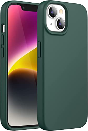 Image of NAFS Silicone Case Compatible with iPhone 14 | Camera Protect Microfiber Lining Cover | Case Cover for iPhone 14 (Green)