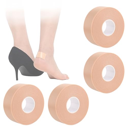 4 Rotoli di Nastro per Cura dei Piedi, Nastro in Schiuma Impermeabile per il Tallone, Adesivo Resistente All'usura per il Tallone Piede, Toppe Pretagliate per Cura del Piede, per calli