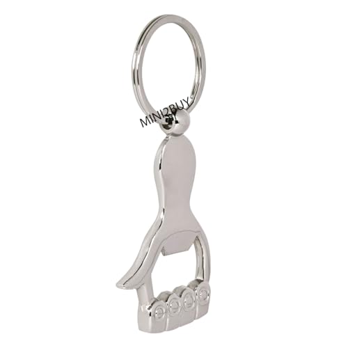 Image of Stainless Steel Bottle Opener Keychain Key Ring Multifunctional Ideal for a Special Occasion Metal Key Chain Metal Key Ring Gift for Beer Lovers (Non-Customized)