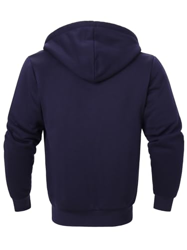 Image of Gary Com Heavyweight Hoodies for Men, 1.8lbs Sherpa Lined Fleece Full Zip Up Winter Sweatshirts Jackets Navy M