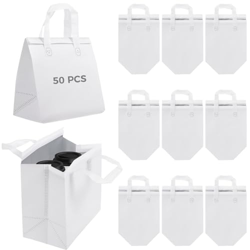 OMISTAR 50 sacchetti isolati da asporto, 24 x 15 x 24 cm, sacchetti per alimenti sfusi per caffè, latte, tè, cibi caldi e freddi, sacchetti per la consegna della pizza, per ristoranti e generi OMISTAR 50 sacchetti isolati da asporto, 24 x 15 x 24 cm, sacchetti per alimenti sfusi per caffè, latte, tè, cibi caldi e freddi, sacchetti per la consegna della pizza, per ristoranti e generi