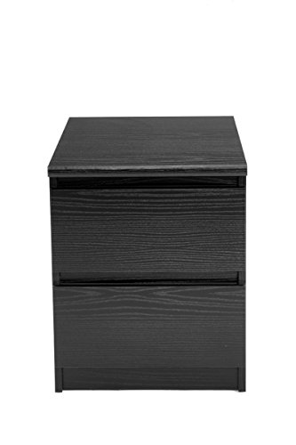 Tvilum Scottsdale 2 Drawer Nightstand, Black Wood Grain
