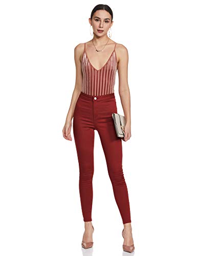 Image of Marks & Spencer Womens Solid High Rise Skinny Fit Trouser