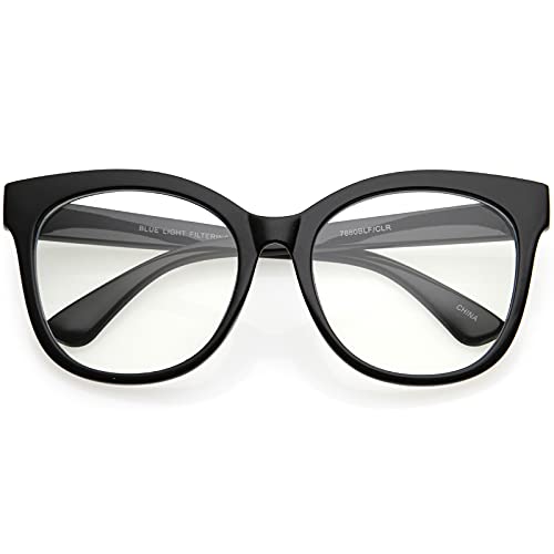 zeroUV - Oversize Blue Light Filter Horn Rimmed Cat Eye Sunglasses D155