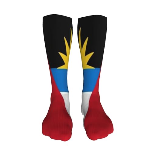 SMAZDFXX Chaussettes de compression au-dessus du genou avec drapeau d'Antigua-et-Barbuda, chaussettes longues pour femmes et hommes, sport en plein air