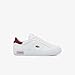 Lacoste Women's Powercourt Sneaker, White/Burgundy, 5