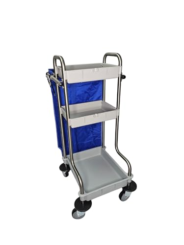 Carro de limpieza industrial de acero inoxidable 18/8 con protectores de rueda 6