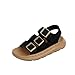 Ctreela Boys Girls Kids Beach Sandals Athletic Walking Shoes with Arch Support Summer Fashion Outdoor Activities 21-37 Black