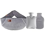 Jooheli Wärmflasche, Bis zu 4-6 Stunden warm, 3 in 1 Wärmflasche kautschuk mit Fleecebezug, ideal für Schmerzlinderung, Arthritis, Sportverletzungen, Ist das beste Geschenk für Familie und Freunde
