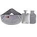 Jooheli 3 in 1 Borsa Dell'acqua Calda, Borsa Acqua Calda Peluche, 1L Borsa Dell'acqua Calda in Gomma con Morbido Peluche Scaldamani, per Crampi e Sollievo Dal Dolore, Ottimo Regalo per Madre e Padre