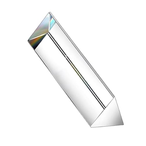 SEIWEI 200mm Clear K9 Crystal Triangular Prism with Rounded Edge for Photography Effects Physics Teaching Light Spectrum Optics Prism, Easy to Use