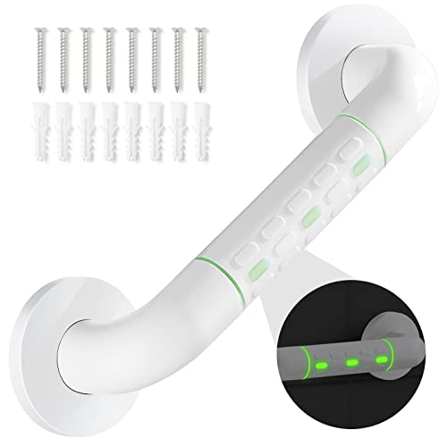 Barre D'appui WC, Barres D'appui de Salle de Bain avec Antidérapante, Poignée de Acier Inox, de Maintien Douche avec Cercles lumineux-avec Bride de...