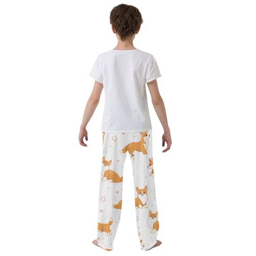 Boys' Pants Cartoon Corgi Dog Long Bottoms Jogger Pants Elastic Waist Trousers with Pockets S-XL3