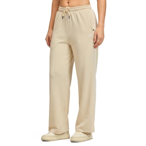 Image of Boldfit Track Pants for Woman, Trousers for Women Wide Leg, Gym Pant with Pockets, Adjustable Drawstring Waist Lower, Workout & Running Women Sports Joggers