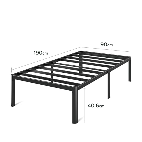 Image of Zinus Van 41 cm Metal Platform Bed Frame | Steel Slat Support | For Adults, Kids, Teenagers | Easy Assembly | Under Bed Storage | Single | Black