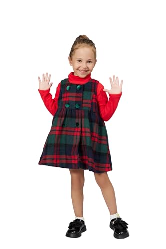 Mud Kingdom Little Girls Sleeveless Dress Plaid Faux Wool Holiday Merry Christmas Loose Fit Cute Bow2