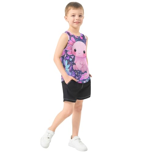 Boys' Tank Top Shirt Salamander Leaves Sleeveless T-Shirts4
