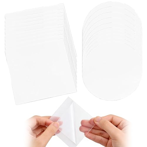 20 Stück Reparatur Patch Tape TPU, 7cm + 8cm Selbstklebende Reparaturflicken, Wasserdicht Transparent Reparatur Flicken, Spezielles Reparaturset für Zelt Schlauchboot Daunenjacken Schwimmring Luftbett