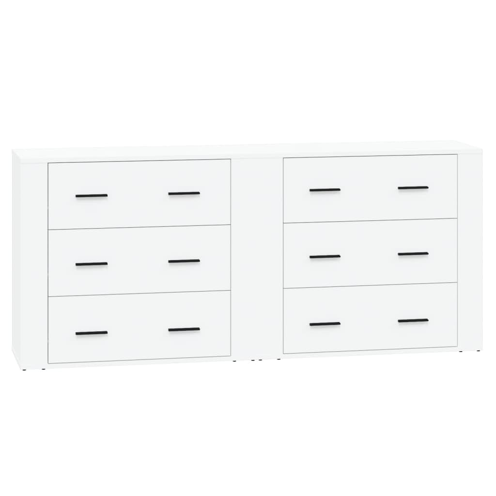 Aparador con mucho espacio juego de 2 cajones de madera blancos para organizar salón y dormitorio