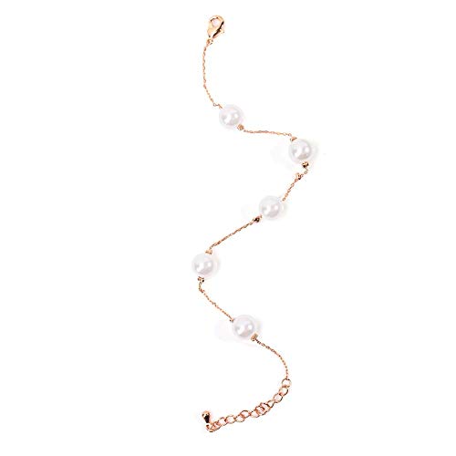 Preisvergleich Produktbild Greeflu Schmuck-Armband, Kunstperlen-Armband mit einzigartiger Schnalle Einfach und zurückhaltend, Aber wunderschön und Elegantes Schmuck-Handgelenk-Zubehör