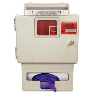 Unimed-Midwest, Inc. Biohazard Wall Cabinet,Sharps G/Box, Bonus 5 Qt.Sharpstar