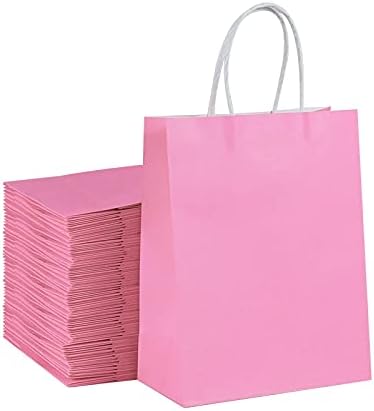 Sturdy Storage Box 6 Pcs Brown Paper Bags with Handles–Thank You Gift Packaging Bag for Thanksgiving Wedding Birthday Guests Christmas for Christmas, Halloween, Graduations, Weddings ( Color : E )