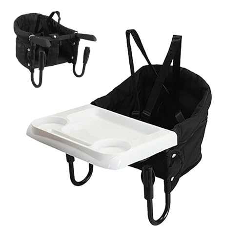 Trona Portátil Bebé,Silla de Mesa para Bebé con Bandeja Extraíble, Trona Portátil con Correas de Seguridad para casa y viaje con Cinturón de Seguridad&Bandeja Recoge Alimentos