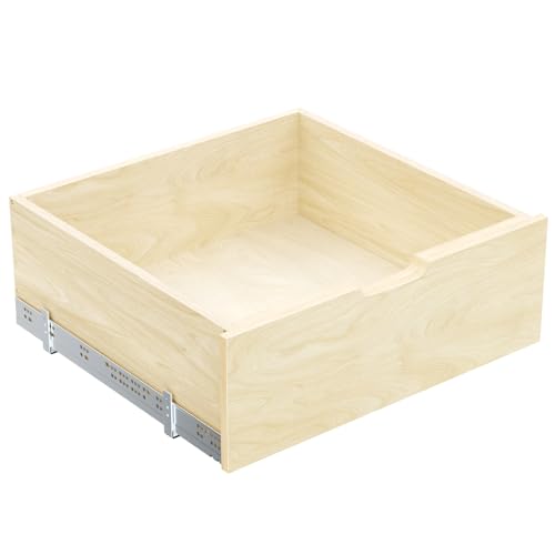ROOMTEC Pull Out Cabinet Organizer with Full Extension Rail Slides, Wooden Pull Out Shelf for Kitchen Cabinet Pantry, 8" High Pull Out Drawer Storage Organizer with U Bracket, 22½"W×21" D, Hard Close