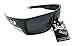 Locs Men's Original All Black Hardcore Sharp Square OG Sunglasses, Wrap