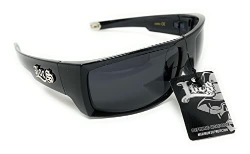 Locs Men's Original All Black Hardcore Sharp Square OG Sunglasses, Wrap4