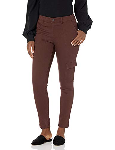 b new york Women's Eco Cotton Skinny Cargo Pant, Deep Fig, 16