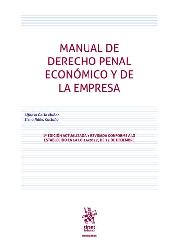 Manual de derecho penal económico y de la empresa 5ª edición: 1