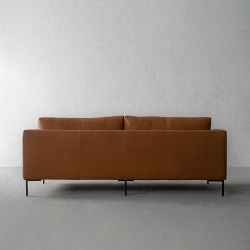 Image of Premium Leatherette Sofa for Living Room | Modern Designer Upholstered Seating | Comfortable Couch for Home, Lounge & Reception Areas | Brown (111821267 3S)