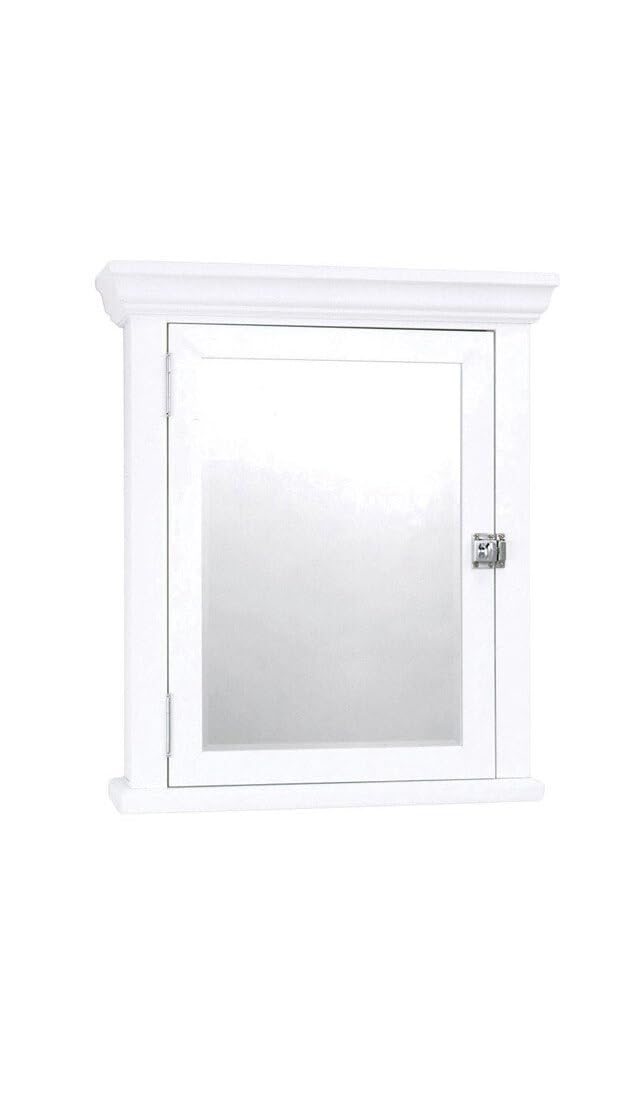 Zenith Early American Medicine Cabinet, Single Door, 2 Shelves, White