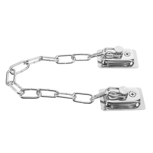 FONDOTIN Cerradura De Cadena Para Ventanas y Puertas, Antirrobo De Acero Inoxidable, Limitador De Apertura, Seguridad Para Hogares y Oficinas, Cadena De Acero Frío 30 Cm, Instalación Sin Perforaciones