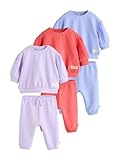 NEXT Baby Mädchen Standard 6er-Set Sweatshirt und Jogginghosen Purple/Pink/Blue 80-86