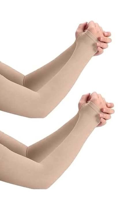 PURSUE FASHION Unisex Full Arm Fingerless Sleeves Gloves for UV, Dust, Summer Arm Sleeves Arm Sleeves, UV Sun Protection Arm Sleeves for Men & Women, Protection Arm Sleeves