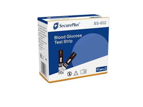 SecurePlus Blood glucose test strips, home testing, self testing (100 pieces)