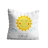 Cojín Infantil SOL. 40x40 cm, incluye relleno. Elige el color del diseño. Regalo de Nacimiento. Siesta Guarde. Decoración Cuna. Regalo de nacimiento. Almohadón personalizado. GUARDERÍA