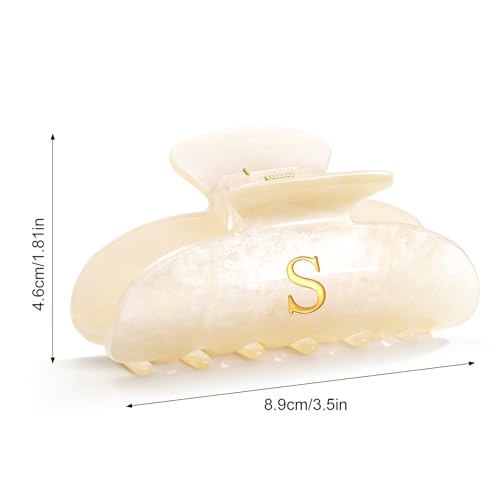 Image of Birthday Gifts for Her - Fashion Glitter Initial Cute Claw Clips, Gold Letter Hair Clips for Her Teens Women Girls Mother's Gifts - Letter S