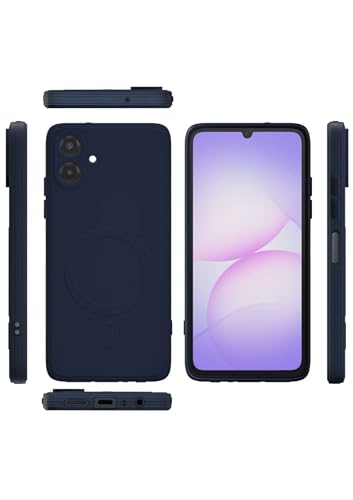 Image of amazon basics Back Cover for Samsung Galaxy A07 / M07 5G Soft Matte Silicone Mag-Safe Design (Mag-Safe Not Support) Camera Protection | Slim Fit Bumper Cover (Blue)
