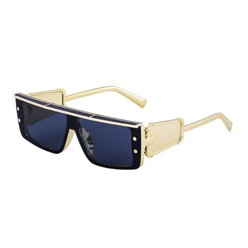 Lunettes de soleil rectangulaires steampunk pour festivals et soirées techno noires