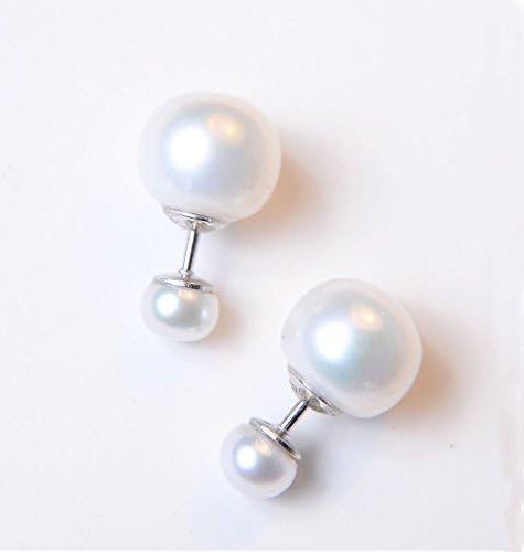 Rakumi Double Sided Pearl Studs Earrings White Seashell Pearl Studs Earrings