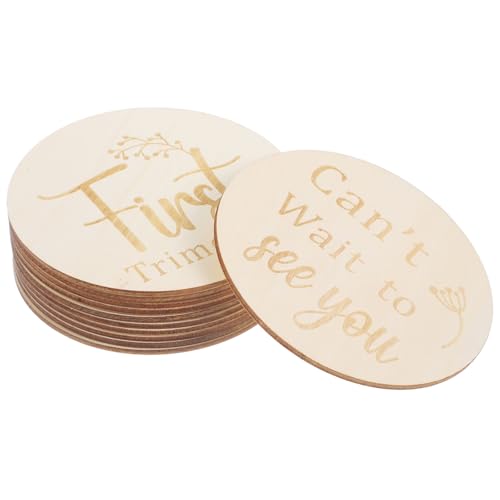 HAPINARY 妊娠のマイルストーンマーカー 11個 木製ウィークリーマイルストーン 赤ちゃんの成長記録カード 写真メモリー用