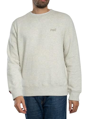 Superdry Essential Logo Crew Sweatshirt Sweater, Straw Grey Marl, M Men's