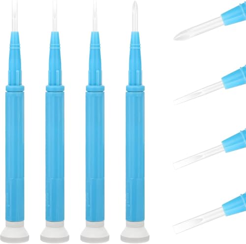 Uadme Cacciavite in Ceramica, 4 Pezzi Set Cacciaviti a Taglio/Croce， Cacciavite Antistatico 1,3/1,8/2,6/2 mm, per Resistenza, Capacità e Induttanza Regolabili