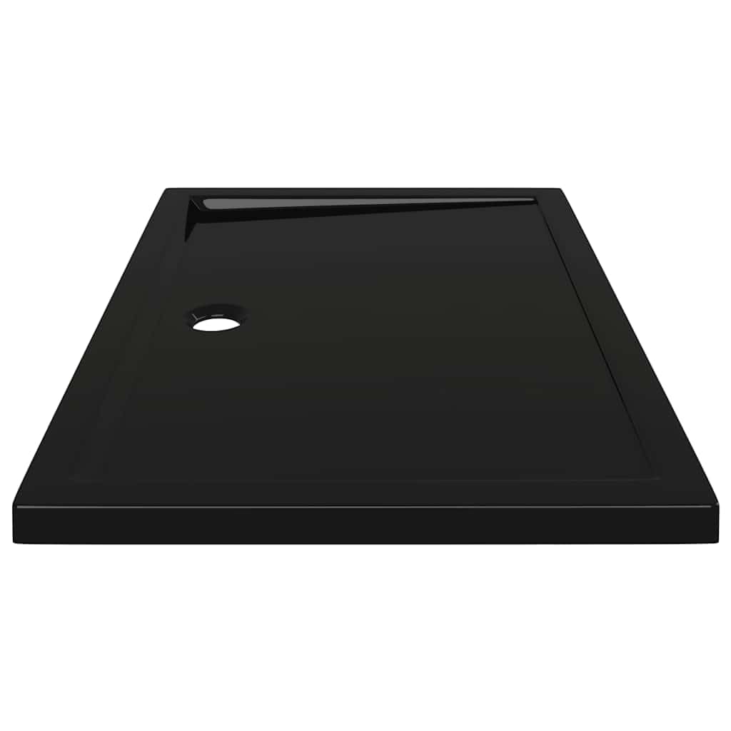 vidaXL Plato de Ducha Rectangular Placa Receptor Cuarto de Baño Aseo Inodoro Resistente a Arañazos Manchas Antideslizante Negro ABS 80x110 cm